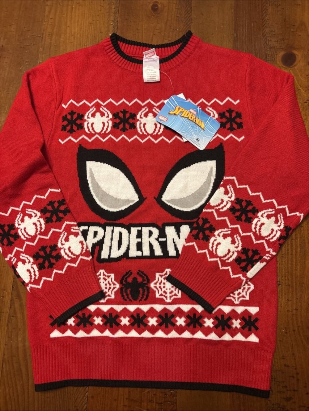 Marvel Soiderman Red Sweater Size 10-12 NWT